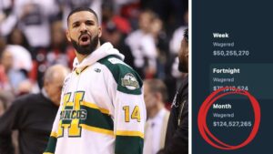 Rapper Drake revealed the unbelievable amount he has gambled in the past month.