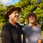 Father and son sharing a moment of affection in australia