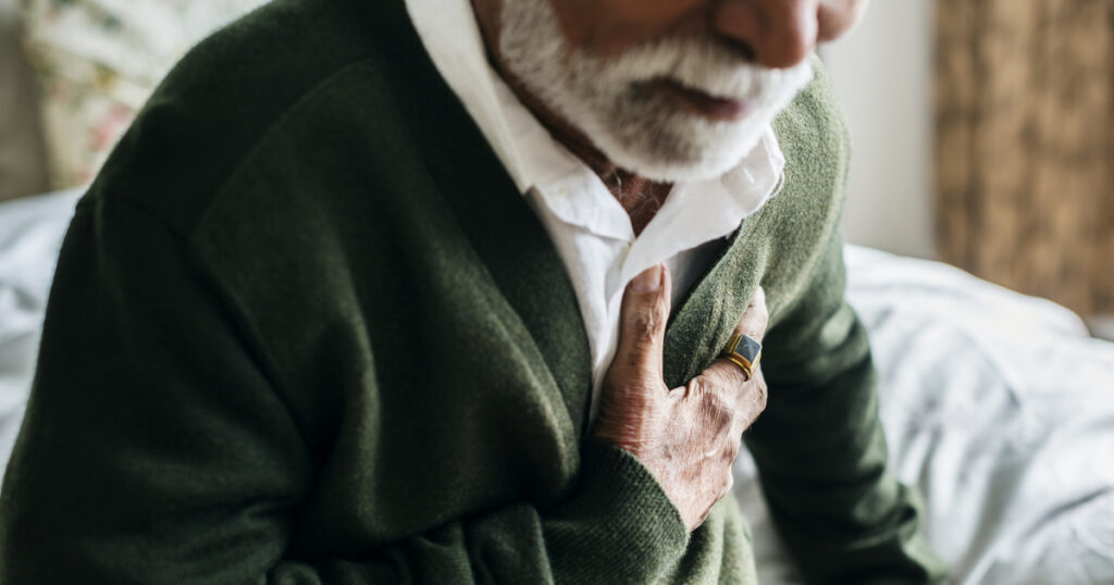 An elderly Indian man with heart problems