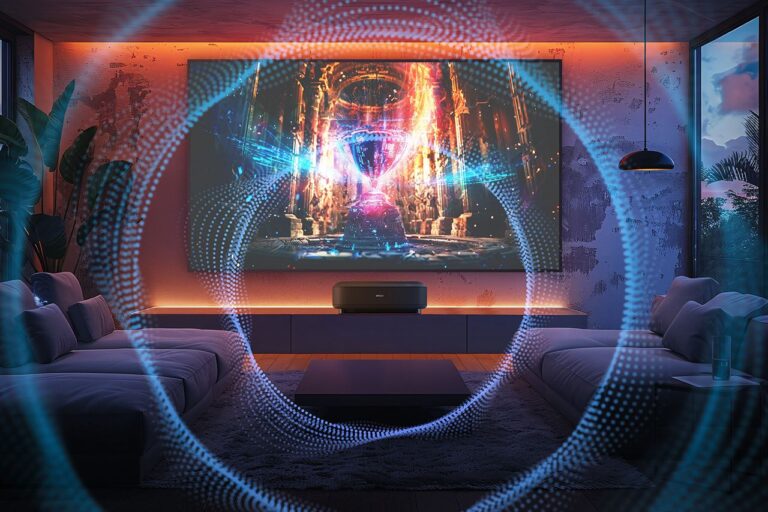 Modern Living Room with Smart Home Setup