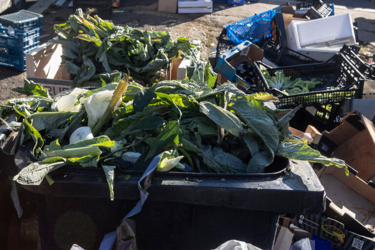 Italy, 2021. Food waste at the market