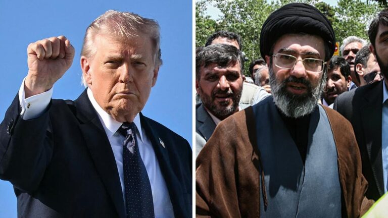 US President Dobald Trump and Ayatollah Mojtaba Khamenei.